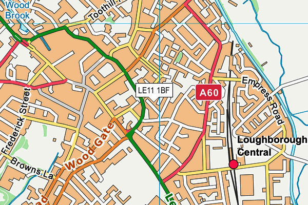 LE11 1BF map - OS VectorMap District (Ordnance Survey)