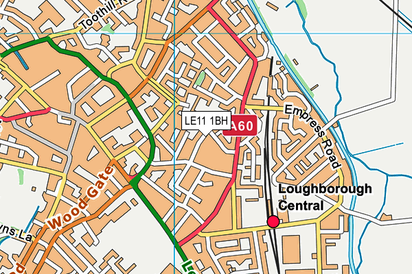 LE11 1BH map - OS VectorMap District (Ordnance Survey)
