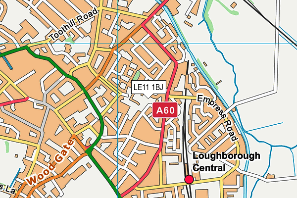 LE11 1BJ map - OS VectorMap District (Ordnance Survey)