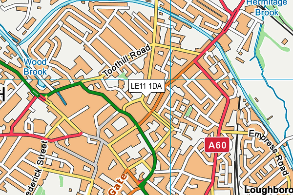 LE11 1DA map - OS VectorMap District (Ordnance Survey)