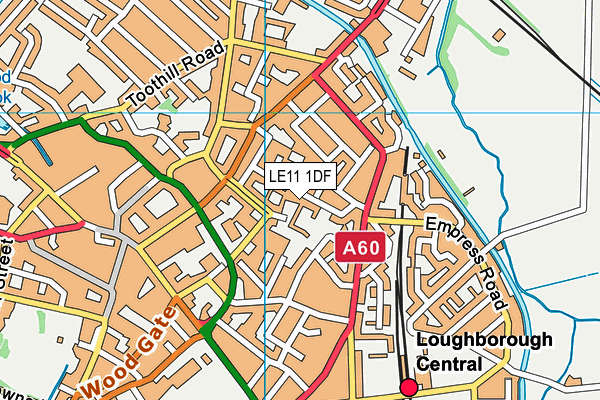 LE11 1DF map - OS VectorMap District (Ordnance Survey)