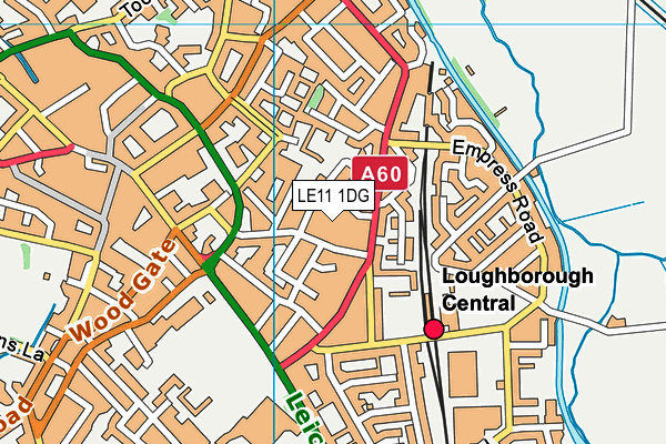 LE11 1DG map - OS VectorMap District (Ordnance Survey)