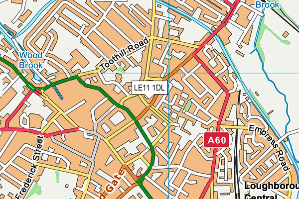 LE11 1DL map - OS VectorMap District (Ordnance Survey)