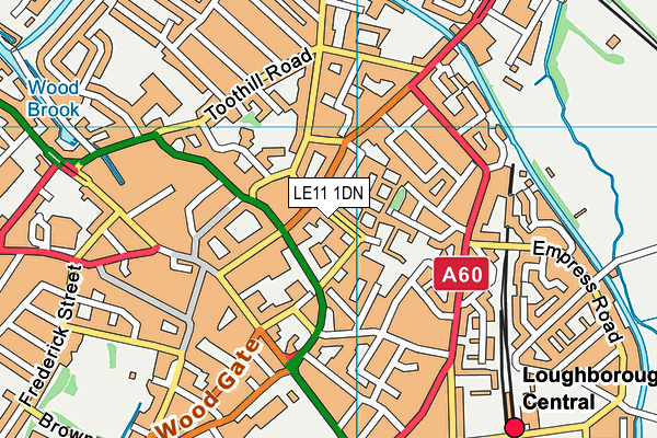 LE11 1DN map - OS VectorMap District (Ordnance Survey)