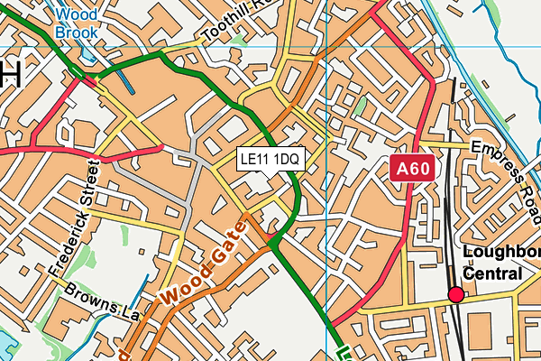 LE11 1DQ map - OS VectorMap District (Ordnance Survey)