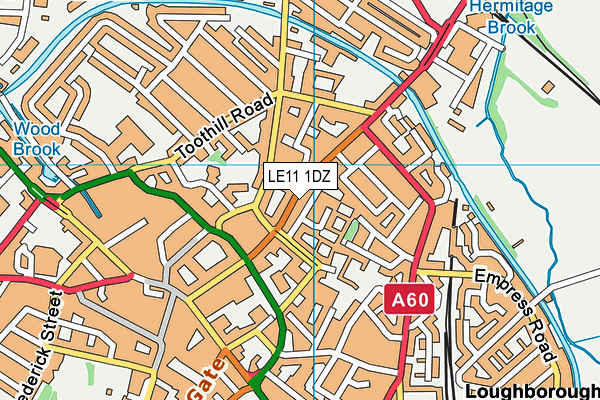 LE11 1DZ map - OS VectorMap District (Ordnance Survey)