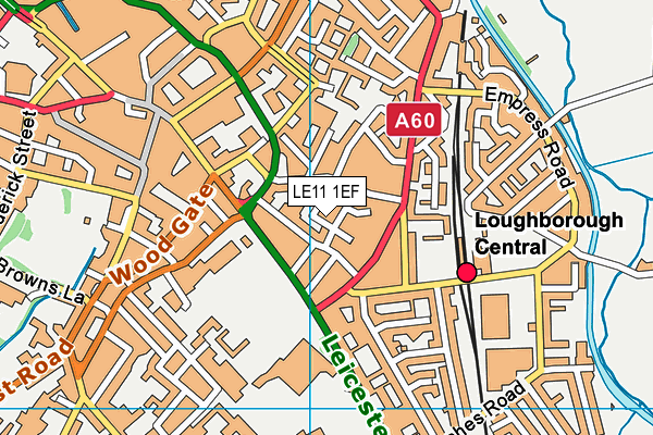 LE11 1EF map - OS VectorMap District (Ordnance Survey)