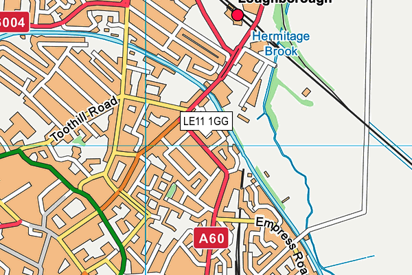 LE11 1GG map - OS VectorMap District (Ordnance Survey)