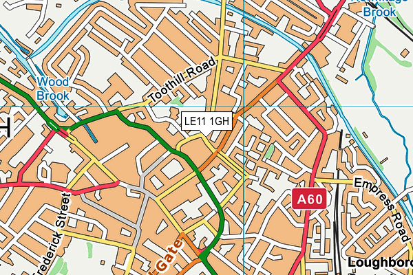 LE11 1GH map - OS VectorMap District (Ordnance Survey)