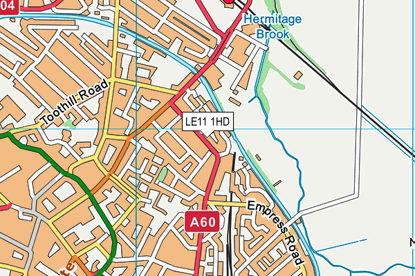 LE11 1HD map - OS VectorMap District (Ordnance Survey)