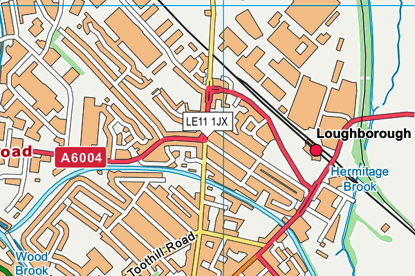 LE11 1JX map - OS VectorMap District (Ordnance Survey)