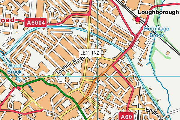 LE11 1NZ map - OS VectorMap District (Ordnance Survey)