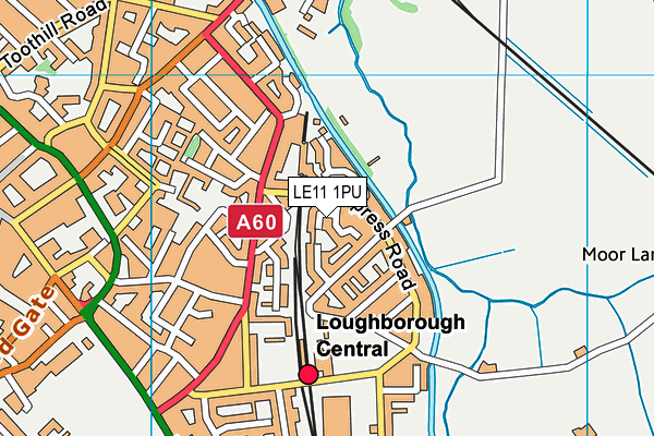 LE11 1PU map - OS VectorMap District (Ordnance Survey)