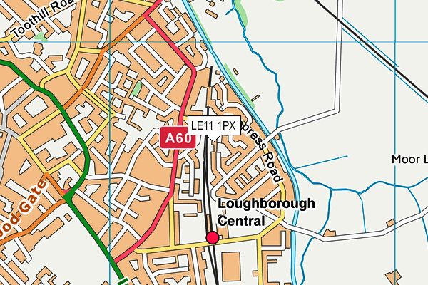 LE11 1PX map - OS VectorMap District (Ordnance Survey)