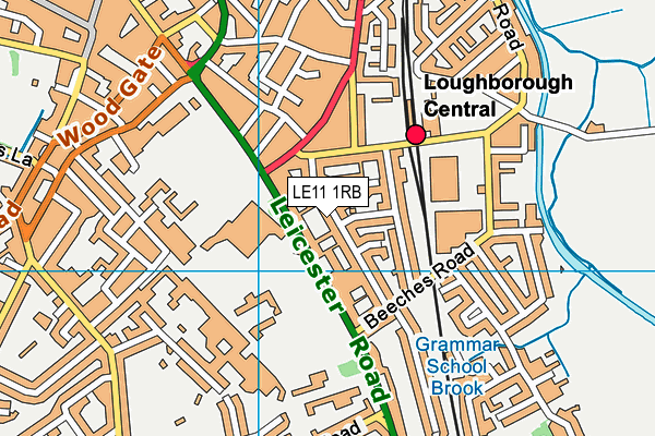 LE11 1RB map - OS VectorMap District (Ordnance Survey)