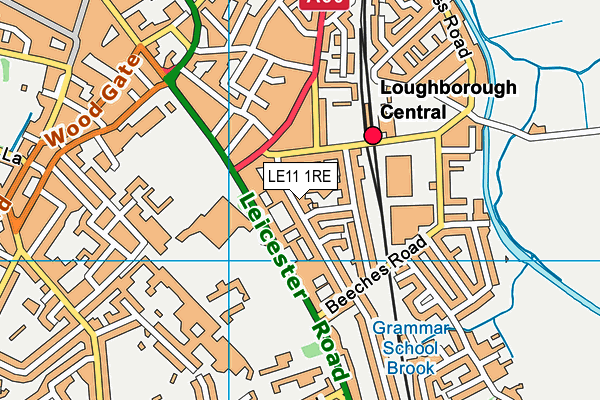 LE11 1RE map - OS VectorMap District (Ordnance Survey)