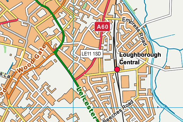 LE11 1SD map - OS VectorMap District (Ordnance Survey)