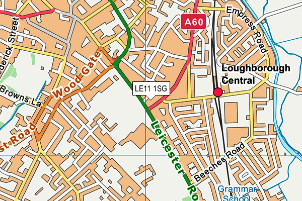 LE11 1SG map - OS VectorMap District (Ordnance Survey)