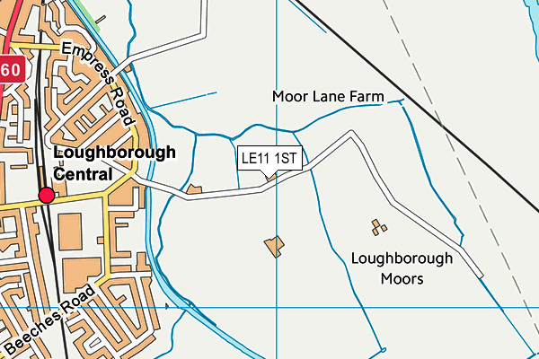 Loughborough Carillon Cricket Club map (LE11 1ST) - OS VectorMap District (Ordnance Survey)