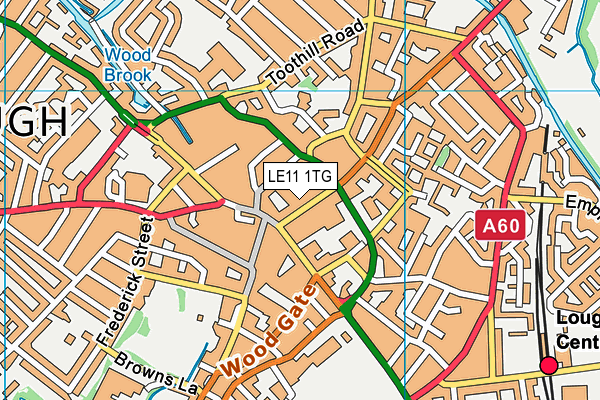 LE11 1TG map - OS VectorMap District (Ordnance Survey)