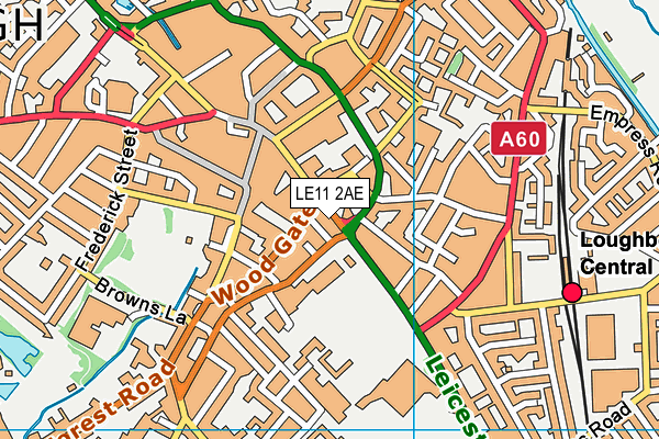 LE11 2AE map - OS VectorMap District (Ordnance Survey)