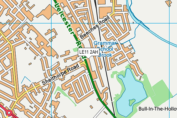 LE11 2AH map - OS VectorMap District (Ordnance Survey)