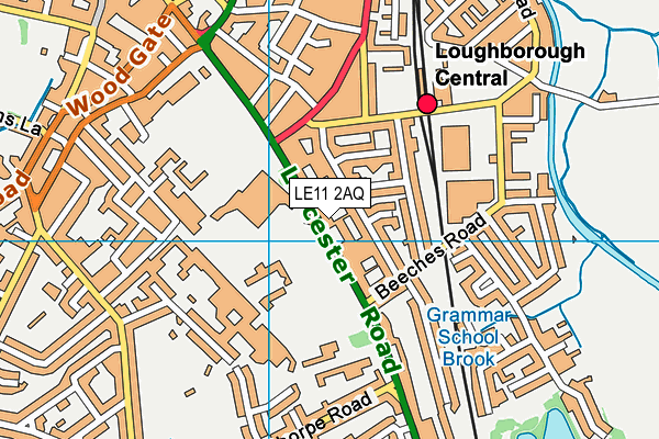 LE11 2AQ map - OS VectorMap District (Ordnance Survey)