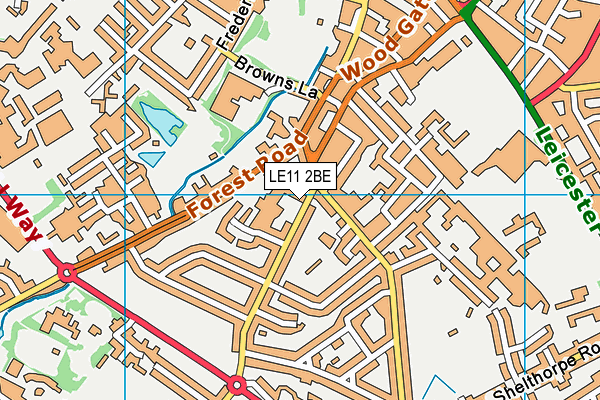 LE11 2BE map - OS VectorMap District (Ordnance Survey)
