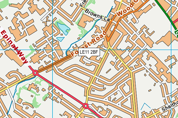 LE11 2BF map - OS VectorMap District (Ordnance Survey)