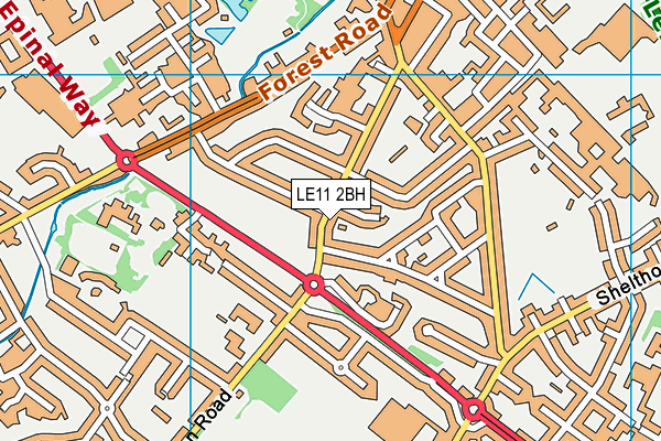 LE11 2BH map - OS VectorMap District (Ordnance Survey)