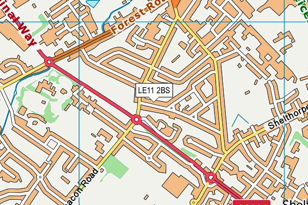 LE11 2BS map - OS VectorMap District (Ordnance Survey)