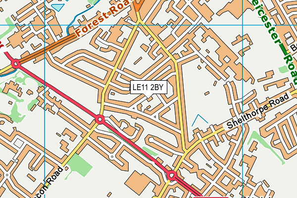 LE11 2BY map - OS VectorMap District (Ordnance Survey)