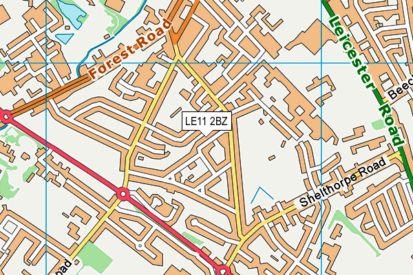 LE11 2BZ map - OS VectorMap District (Ordnance Survey)