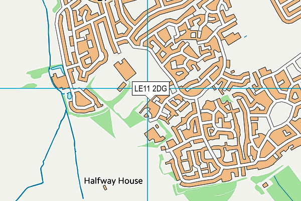 LE11 2DG map - OS VectorMap District (Ordnance Survey)
