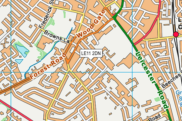 LE11 2DN map - OS VectorMap District (Ordnance Survey)
