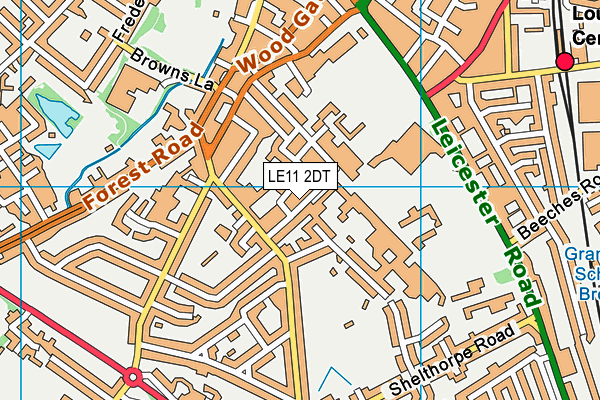 LE11 2DT map - OS VectorMap District (Ordnance Survey)