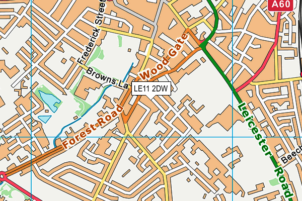 LE11 2DW map - OS VectorMap District (Ordnance Survey)