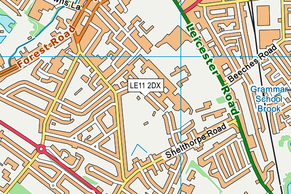 Park Road Sports Ground map (LE11 2DX) - OS VectorMap District (Ordnance Survey)