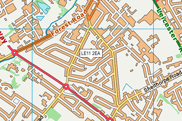 LE11 2EA map - OS VectorMap District (Ordnance Survey)