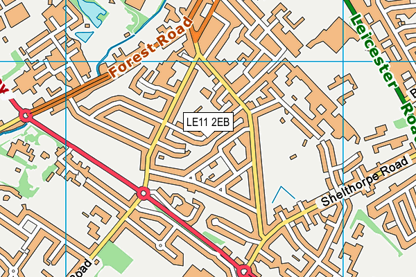 LE11 2EB map - OS VectorMap District (Ordnance Survey)