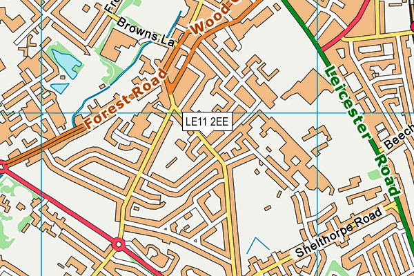 LE11 2EE map - OS VectorMap District (Ordnance Survey)