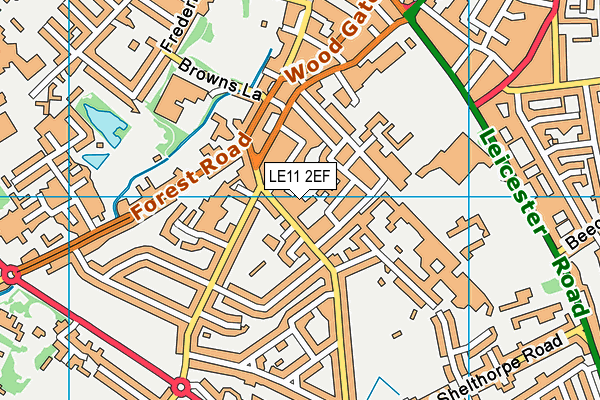 LE11 2EF map - OS VectorMap District (Ordnance Survey)