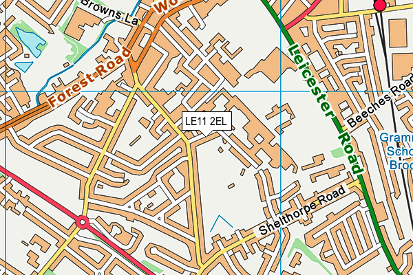 LE11 2EL map - OS VectorMap District (Ordnance Survey)
