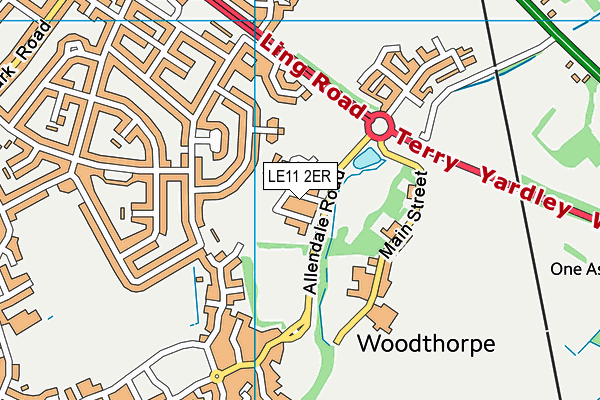 LE11 2ER map - OS VectorMap District (Ordnance Survey)