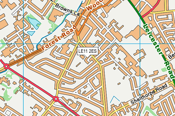 LE11 2ES map - OS VectorMap District (Ordnance Survey)