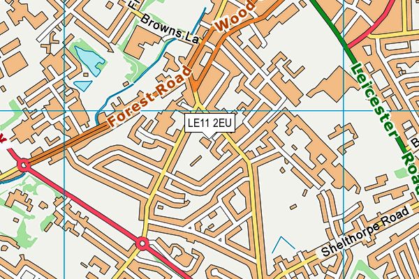 LE11 2EU map - OS VectorMap District (Ordnance Survey)