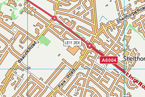 LE11 2EX map - OS VectorMap District (Ordnance Survey)