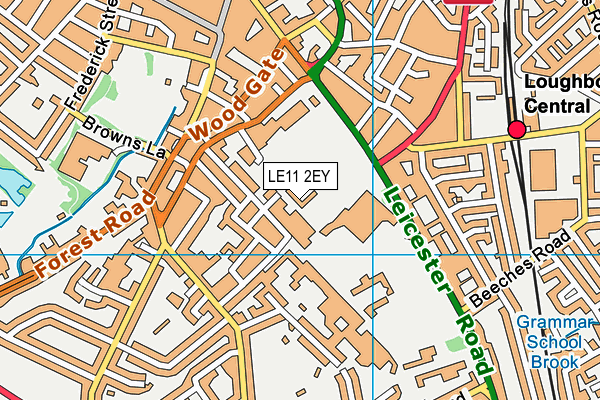 LE11 2EY map - OS VectorMap District (Ordnance Survey)