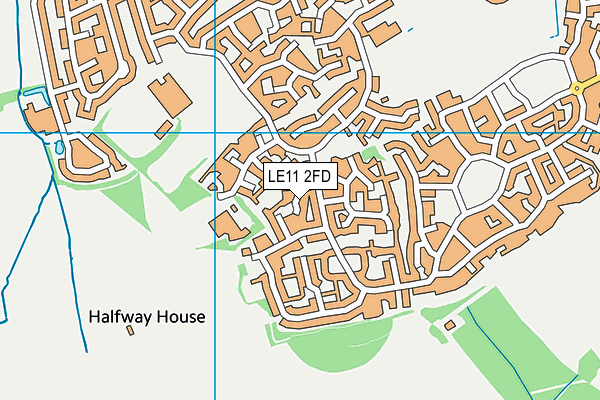 LE11 2FD map - OS VectorMap District (Ordnance Survey)