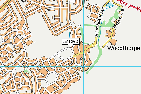 LE11 2GD map - OS VectorMap District (Ordnance Survey)